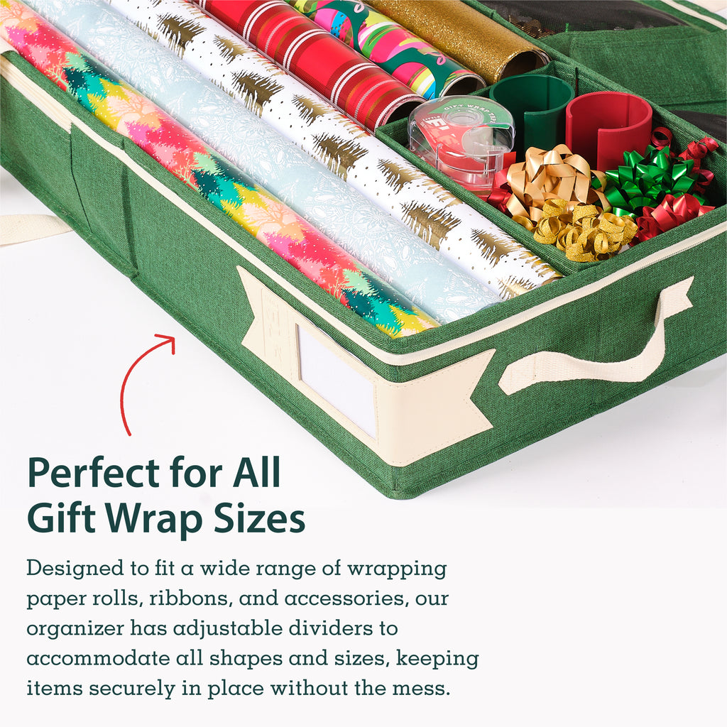 Little ELF Premium Wrapping Paper Storage Organizer