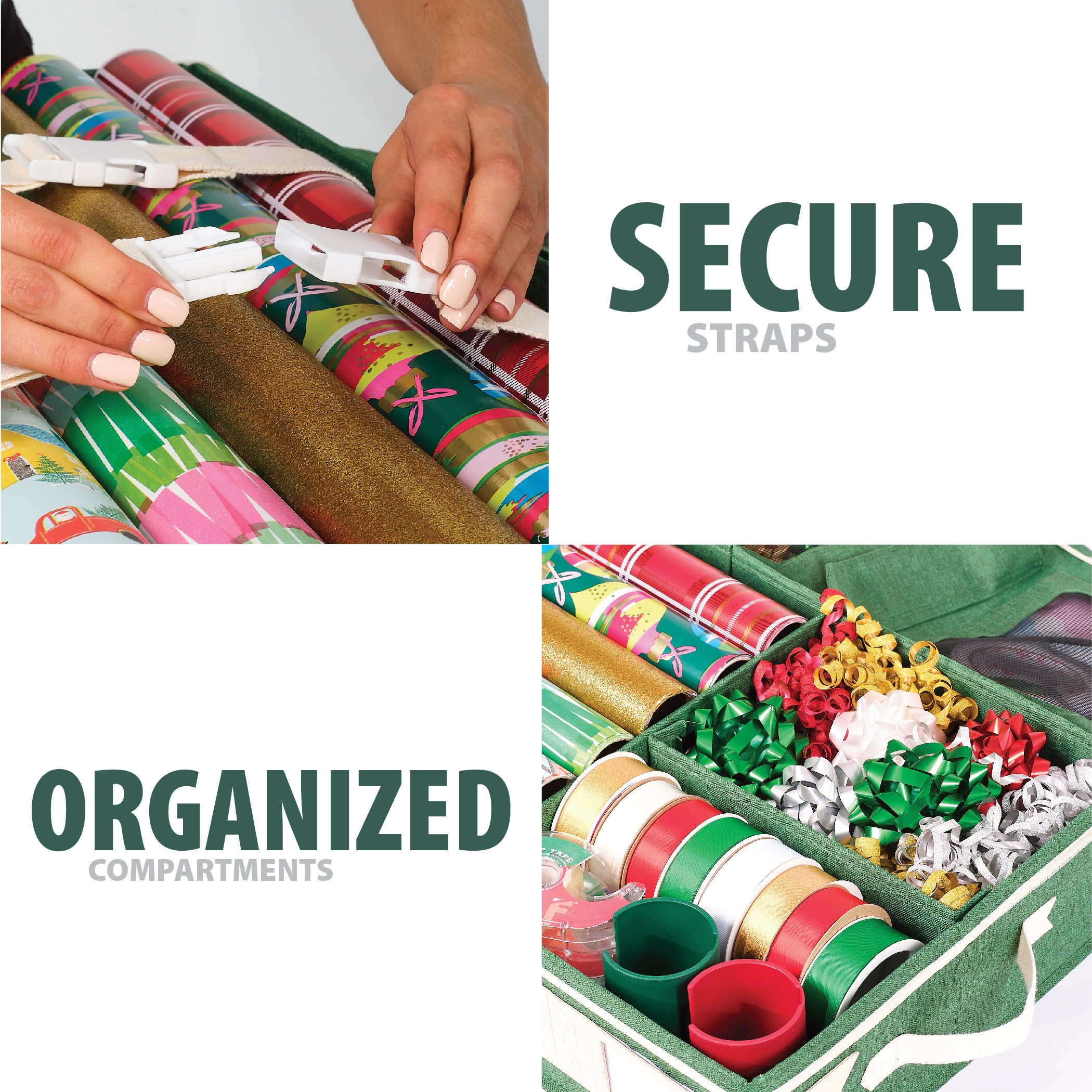 Little ELF Premium Wrapping Paper Storage Organizer