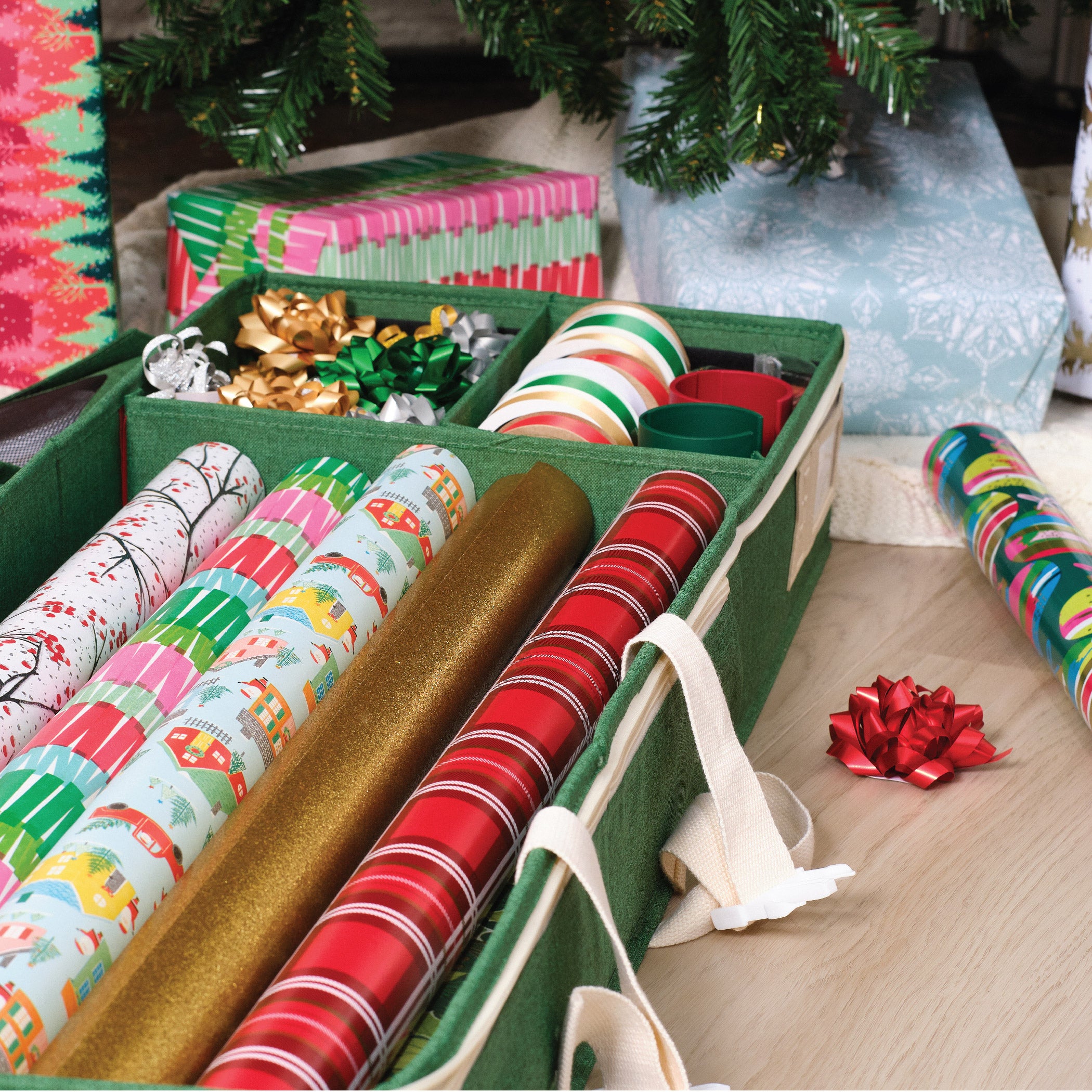 Little ELF Premium Wrapping Paper Storage Organizer