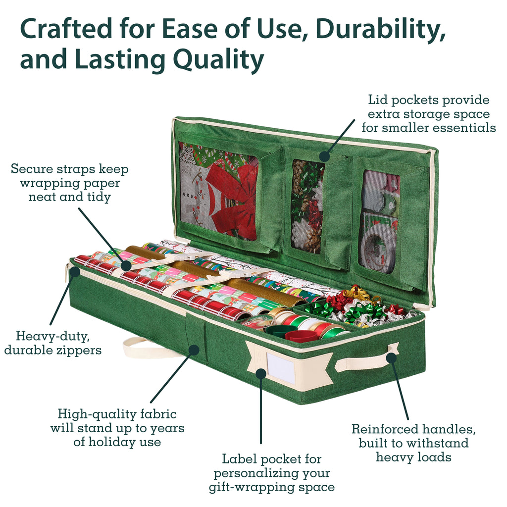 Little ELF Premium Wrapping Paper Storage Organizer