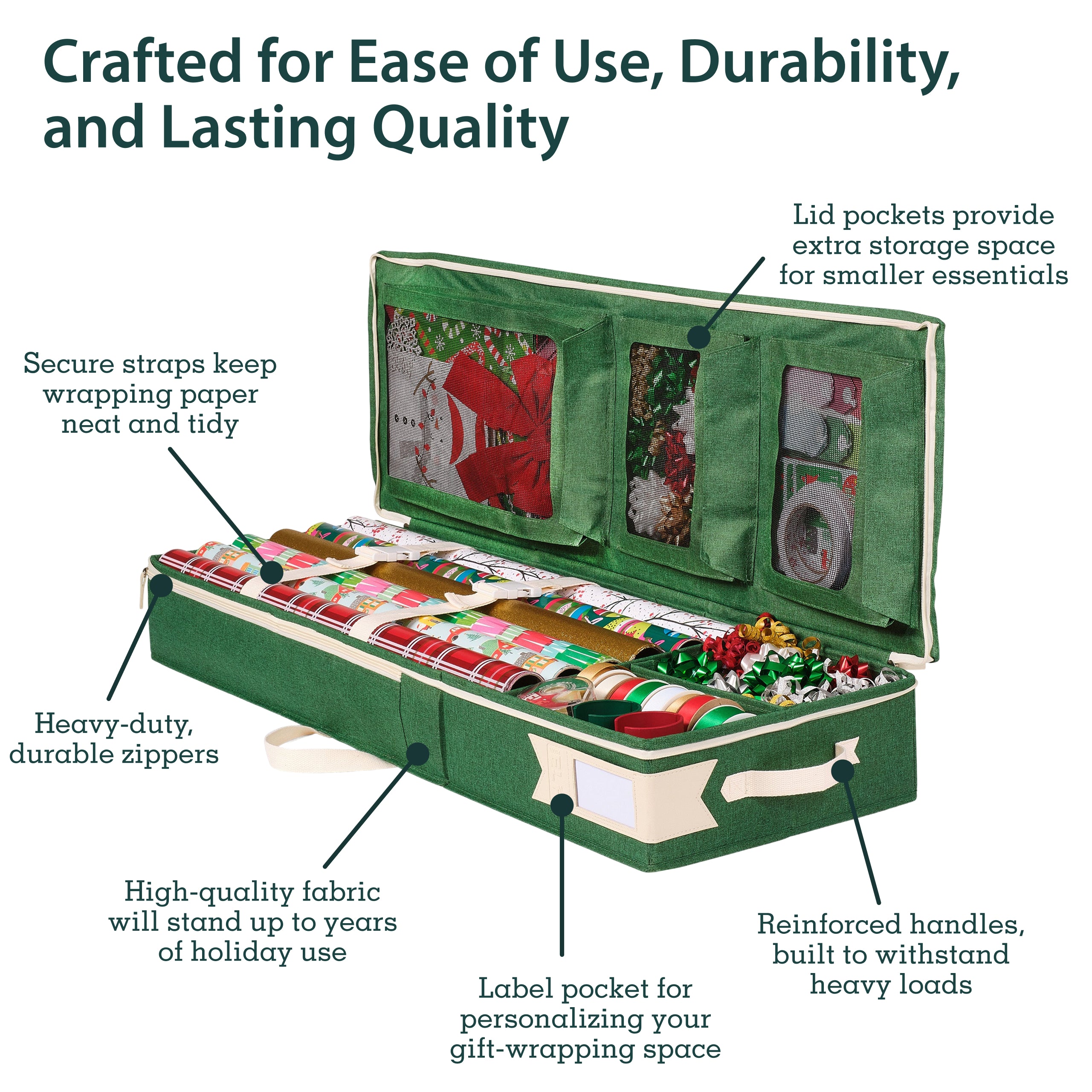 Little ELF Premium Wrapping Paper Storage Organizer