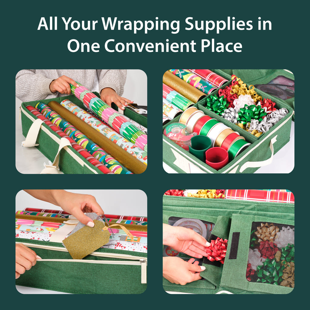 Little ELF Premium Wrapping Paper Storage Organizer